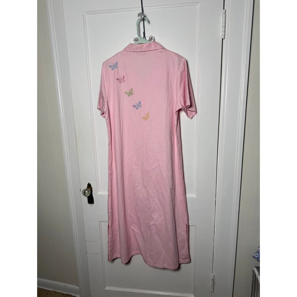 VTG Draper’s & Damon’s pink beaded floral 90s butterfly dragonfly dress med NWT - Picture 9 of 10